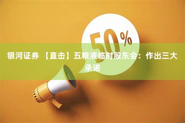 银河证券 【直击】五粮液临时股东会：作出三大承诺